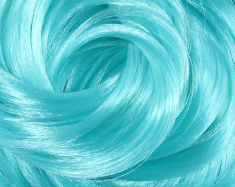 Nylon Doll Hair - Cupcake Aqua - for Rerooting Custom Fashion Dolls, Doll Rehair, Reroot Tool Rehairing