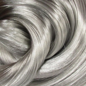 Starlight Steel Gray Nylon Doll Hair for Rerooting Custom Fashion Dolls, 38-Inch