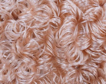 Crescent Light Brown Curly Nylon Doll Hair for Rerooting Custom Fashion Dolls, 5mm 10mm