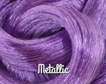 Shimmer Locks Hydrangea Purple Metallic Nylon Doll Hair for Rerooting, 38-Inch