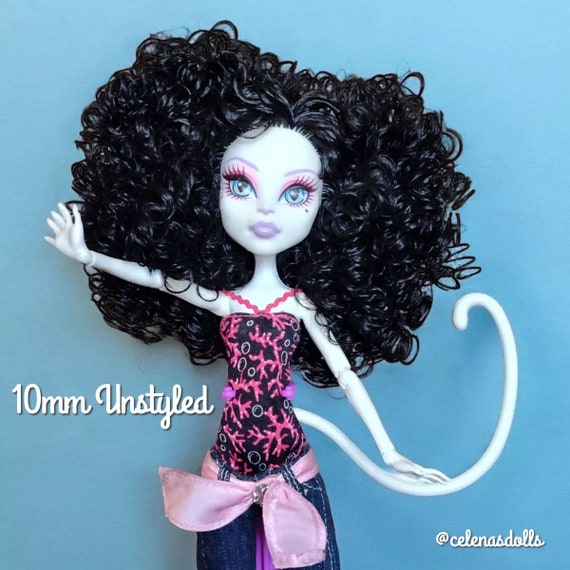 Curly Nylon Doll Hair Nightmare Black Curl 5mm, 10mm 20mm for  Rerooting Custom Fashion Dolls, Doll Rehair, Reroot Tool Rehairing