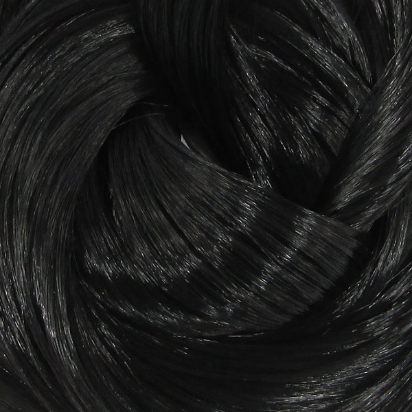 Nylon Doll Hair - Nightmare Black for Rerooting Custom Dolls, Doll Rehair, Reroot Tool Rehairing