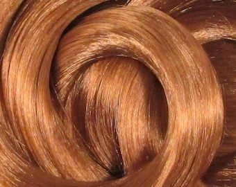 Light Roast Brunette Nylon Doll Hair for Rerooting Custom Fashion Dolls, 38-Inch