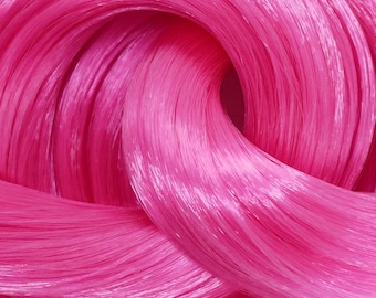 Luau Pink Nylon Doll Hair for Rerooting Dolls, 38-Inch