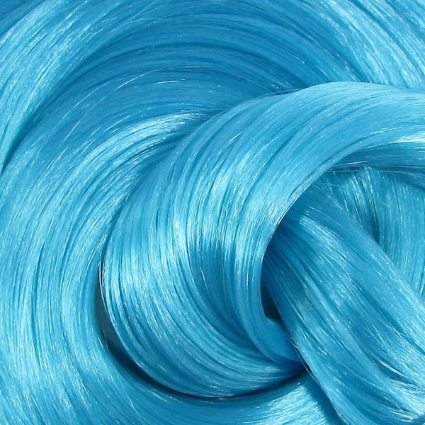 Nylon Doll Hair - Desert Jewel Blue-Aqua for Rerooting Custom Fashion Dolls, Doll Rehair, Reroot Tool Rehairing