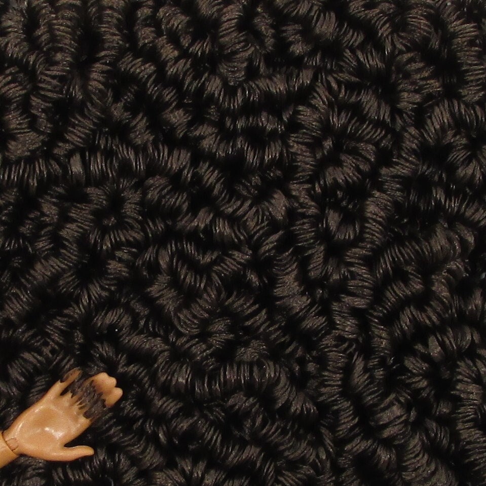 Curly Nylon Doll Hair - Bittersweet Brown Brunette 5mm, 10mm & 20mm Curl - for Rerooting Custom Dolls, Doll Rehair, Reroot Tool Rehairing