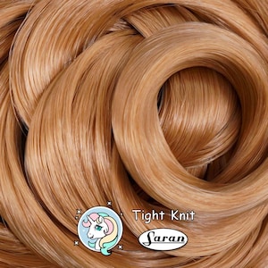 Tight Knit Light Brown Auburn Saran Doll Hair for Rerooting Custom Fashion Dolls, 38-Inch