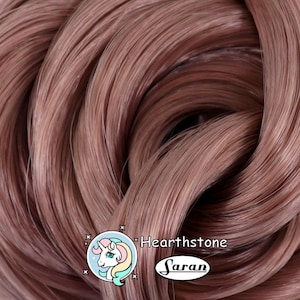 Hearthstone Brunette Brown Saran Doll Hair for Rerooting Custom Fashion Dolls, 38-Inch