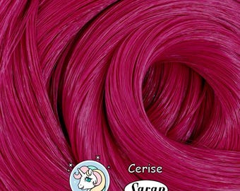 Cerise Hot Pink Saran Doll Hair for Rerooting Custom Fashion Dolls, 38-Inch