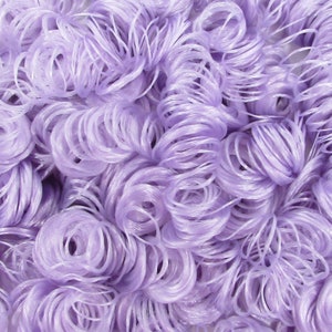 Blossom Lavender Purple Curly Nylon Doll Hair for Rerooting Custom Fashion Dolls, 5mm 10mm