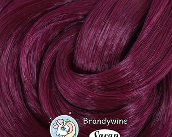 Brandywine Red-Purple Magenta Saran Doll Hair for Rerooting Custom Dolls, 38-Inch