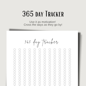 365 Day Tracker Poster | Yearly Annual Tracker | A4 PDF