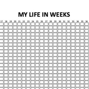 My Life in Weeks Poster Simple 100 Years A4 PDF - Etsy UK