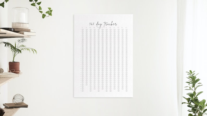 365 Day Tracker Poster | Month | A4 PDF - Etsy