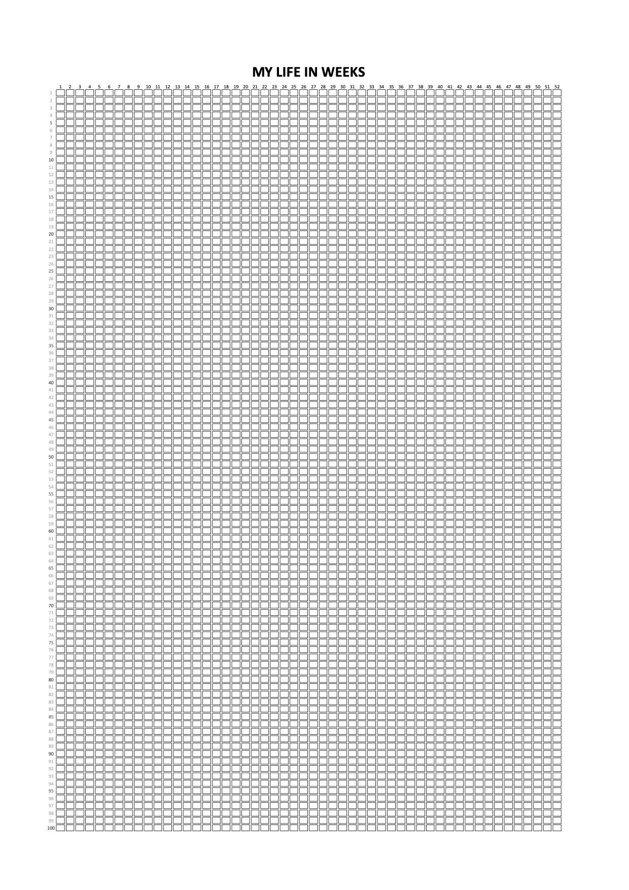My Life In Weeks Poster Simple 100 Years A4 PDF Etsy Norway my-life-in-weeks-poster-simple-100-years-a4-pdf-etsy-norway