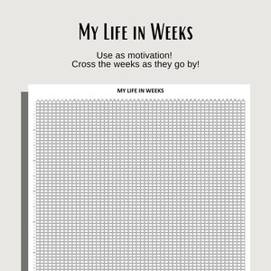 My life in Weeks Poster | Personalised | A4 PDF