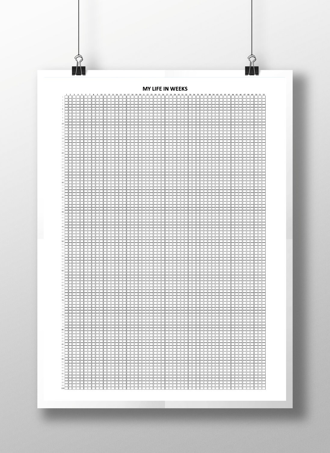 My Life in Weeks Poster Simple 100 Years A4 PDF - Etsy UK