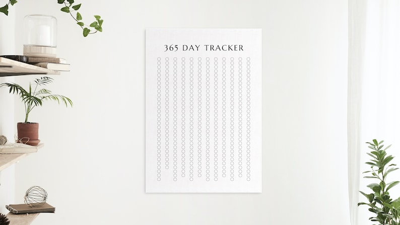 365 Day Tracker Poster Yearly Annual Tracker A4 PDF - Etsy