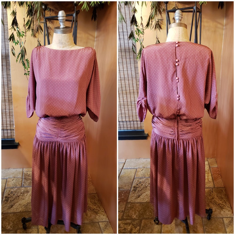 A-line Shoulder Straps Pleated Maxi Dresses with Belt Vintage Mauve