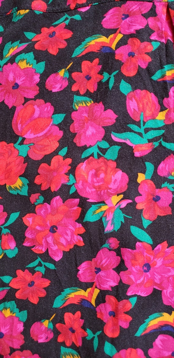 Vintage Women's Floral Shirt Colorful GITANO Butt… - image 8