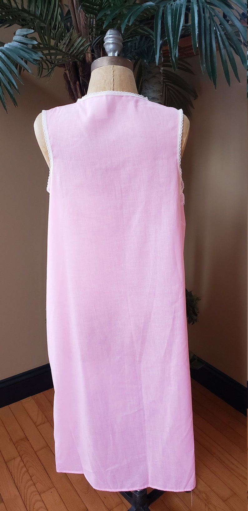 Vintage 70/'s Mistra Sleeveless PInk NIghtgown Gown /_Flowy Baby Doll Lingerie/_Fit Womens Small Medium Large S M L/_Romantic Feminine 3