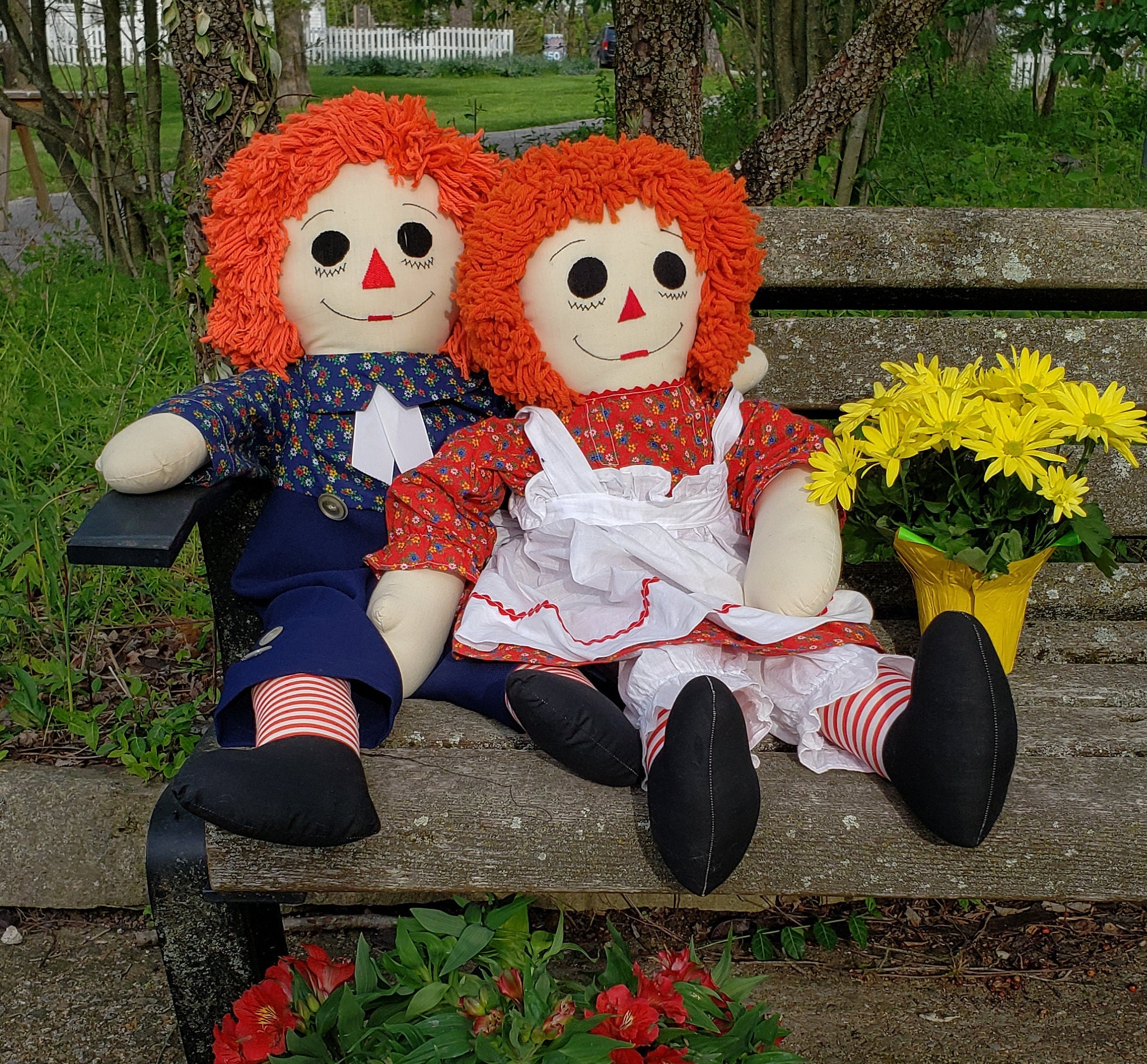 キャラクターグッズ Raggedy Ann&amp;Andy VTG Raggedy Ann And Andy 1998 Plush Doll 24” 70107 And 70109