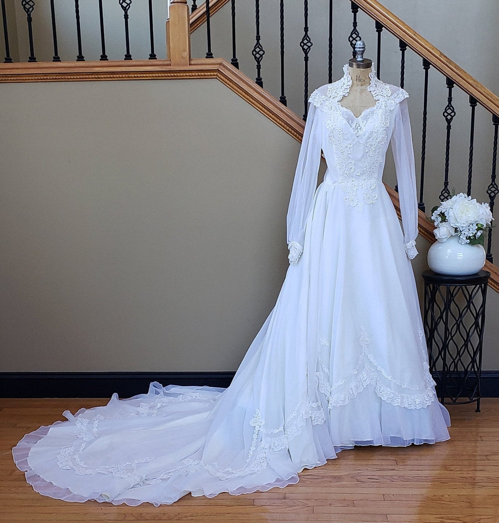 Vintage 70's Flowy Wedding Dress Fairytale Boho Hippie | Etsy