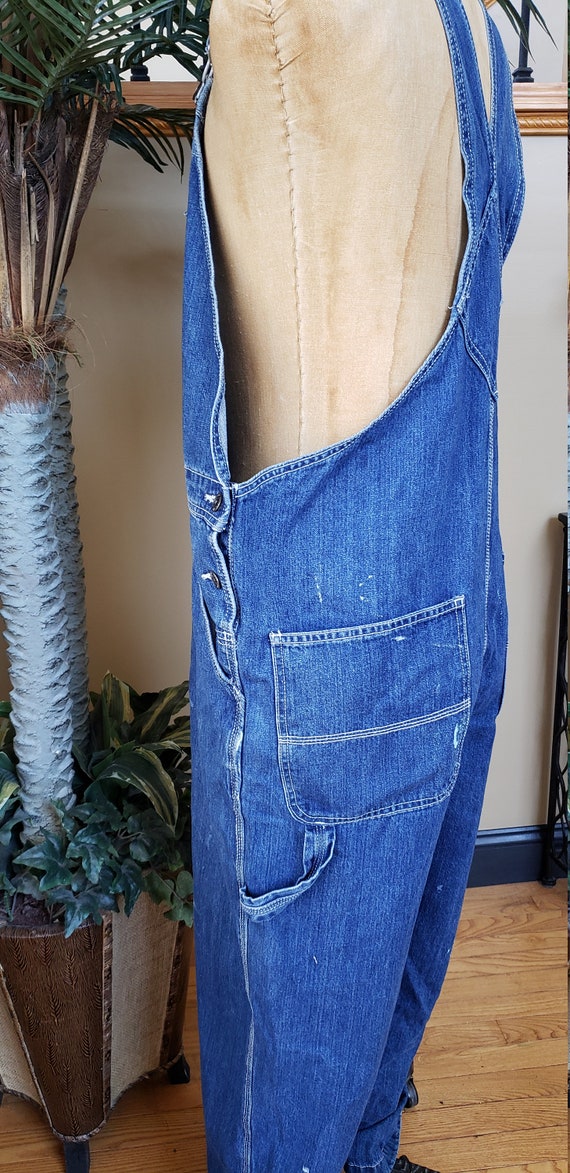 Paint Splattered CRAFTSMAN Denim Jean Overalls Work W… Gem