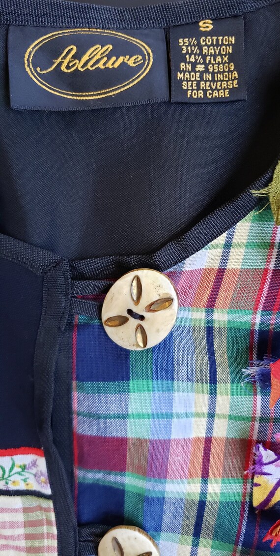 Vintage Patchwork Jacket Button Up Lightweight Co… - image 9