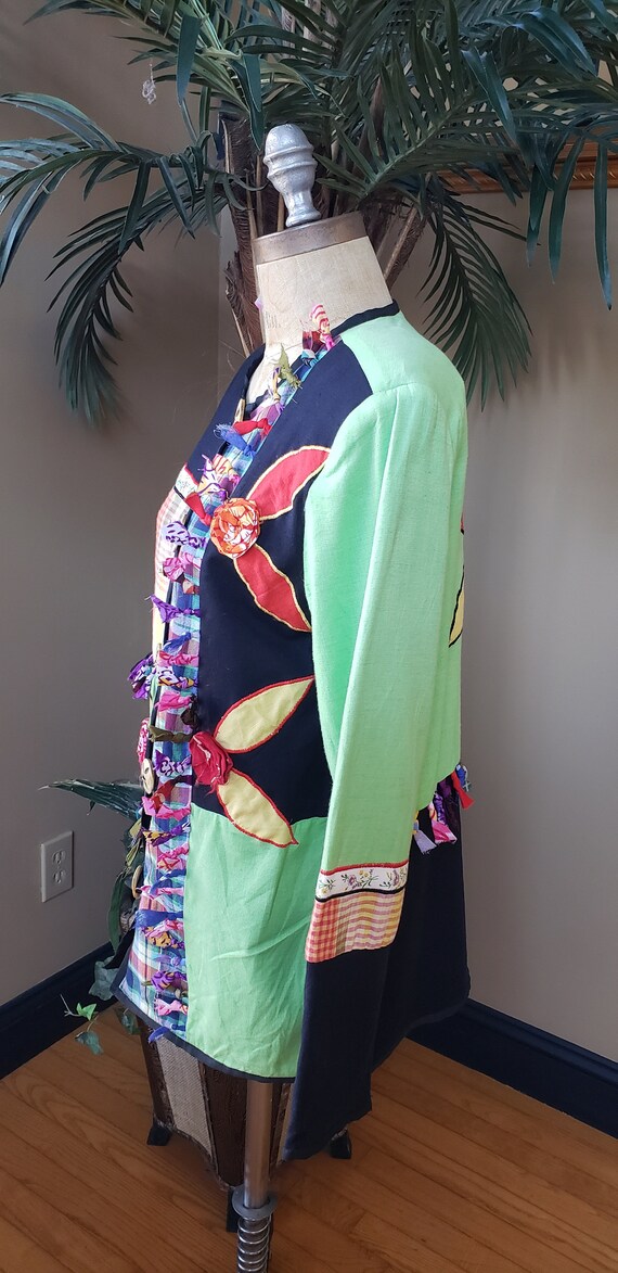 Vintage Patchwork Jacket Button Up Lightweight Co… - image 5