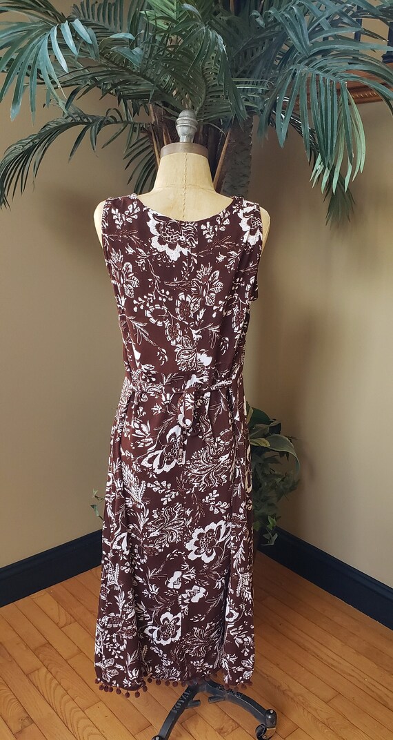 Vintage Floral Thin Sleeveless Midi Dress Rayon B… - image 5