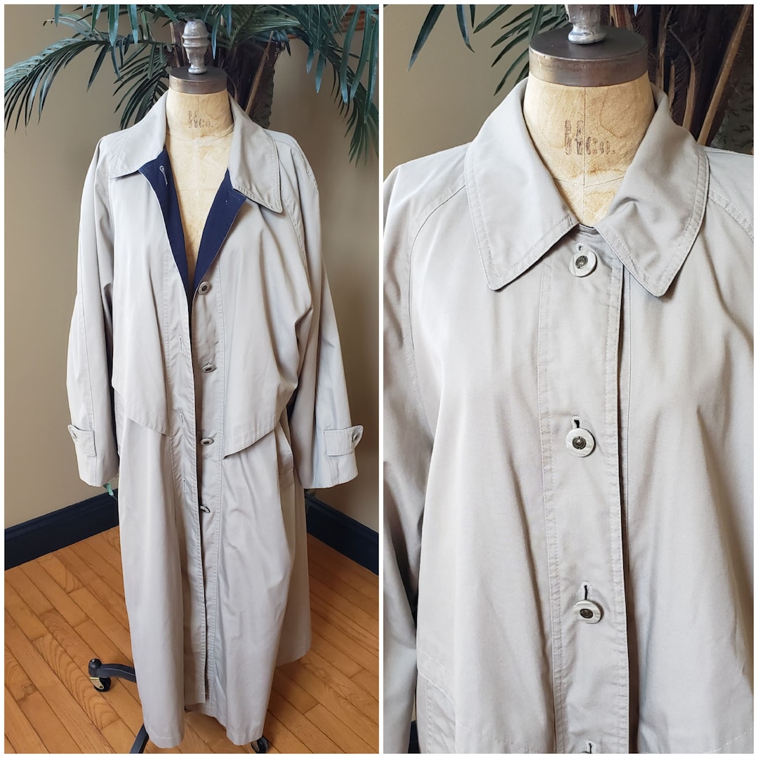 Vintage Trench Coat Misty Harbor Spy Girl Raincoat M