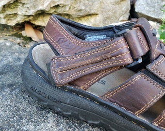 Sketchers Men’s Brown Leather Caged Fisherman Sandals. Sling Back. Sz11 Rare Vintage Men main image 4