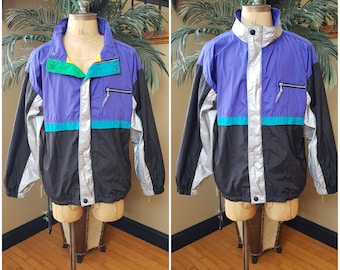 RARE Vintage CATALINA Colorblock Nylon Windbreaker Jacket Zip up
