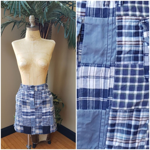 Baby Blue Plaid Skirt Etsy