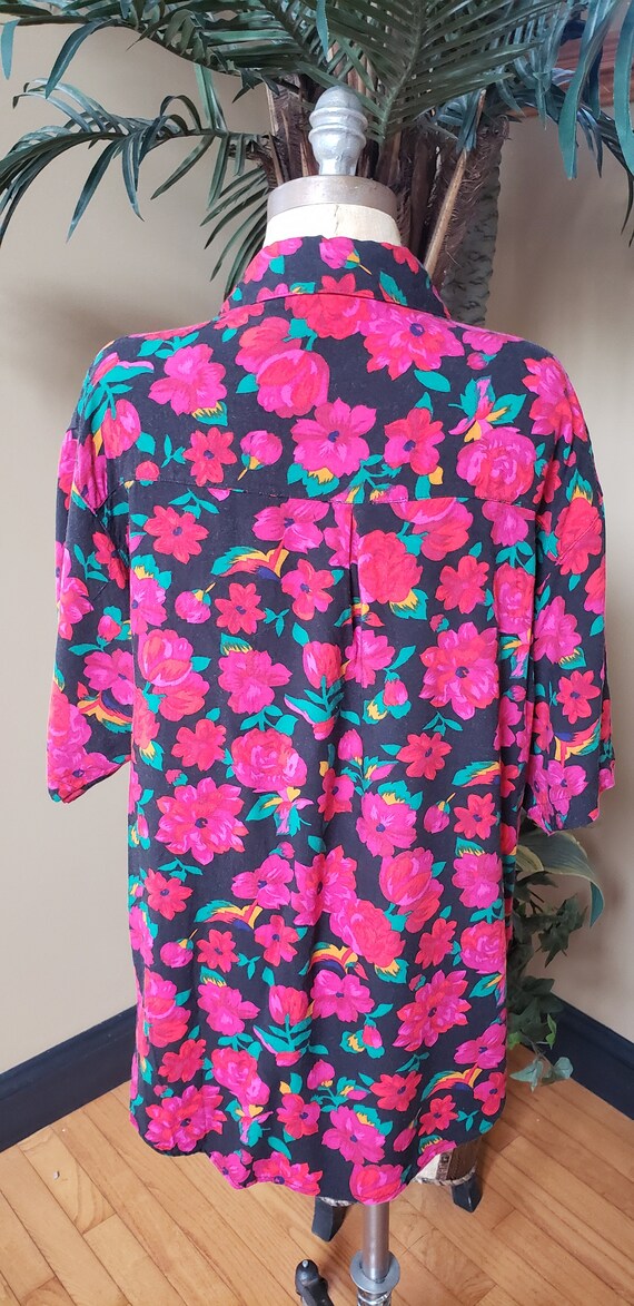 Vintage Women's Floral Shirt Colorful GITANO Butt… - image 7