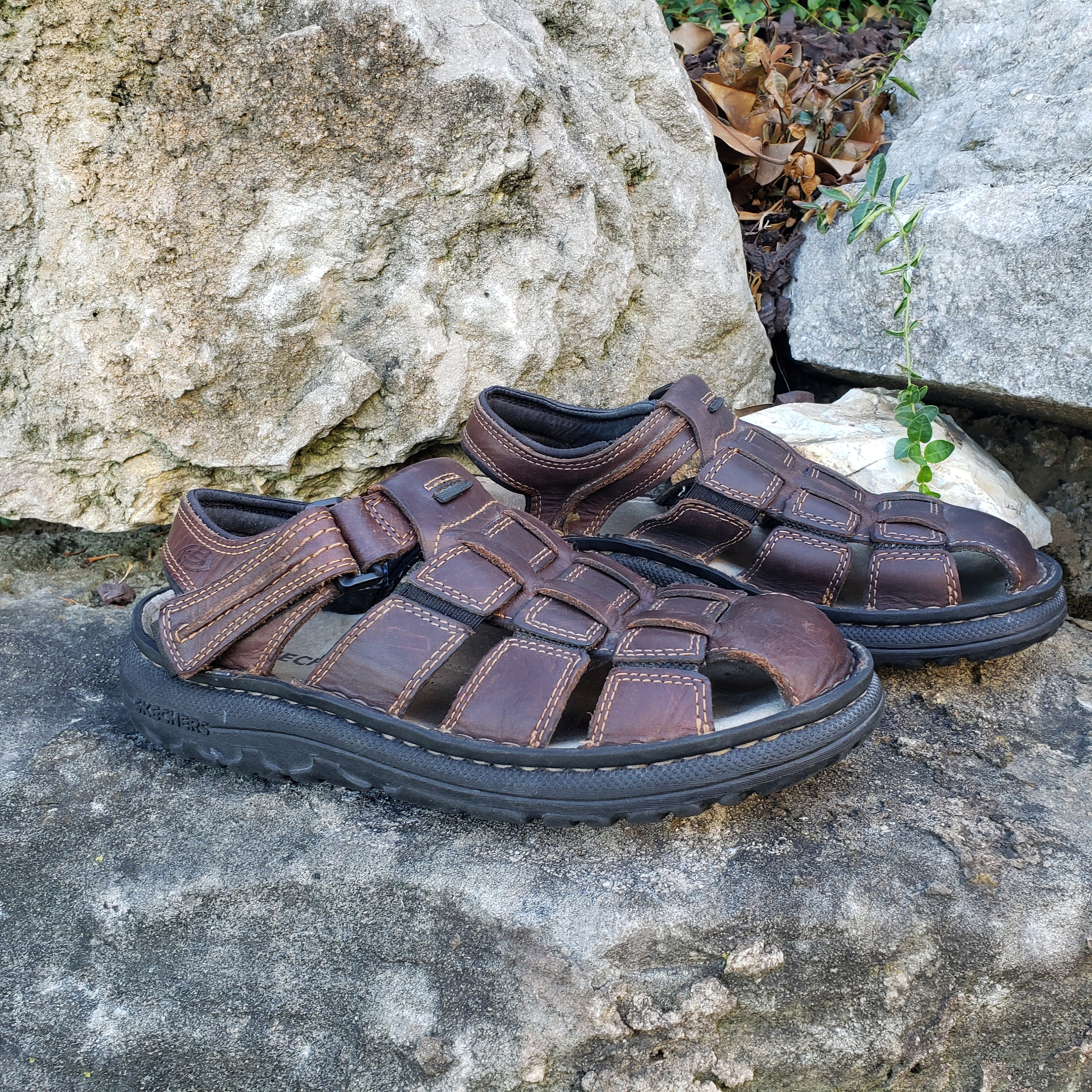 Vtg Y2k High Sierra Mick II Brown Fisherman Sandals Open Toe Mens Size 9 Leather Men main image 4