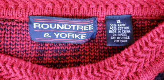 Vintage ROUNDTREE & YORKe Plaid Grandpa Sweater R… - image 9
