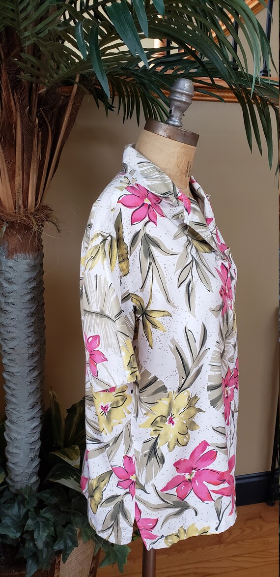 Vintage Womens HAWAIIAN Floral Shirt_BOBBIE BROOK… - image 3