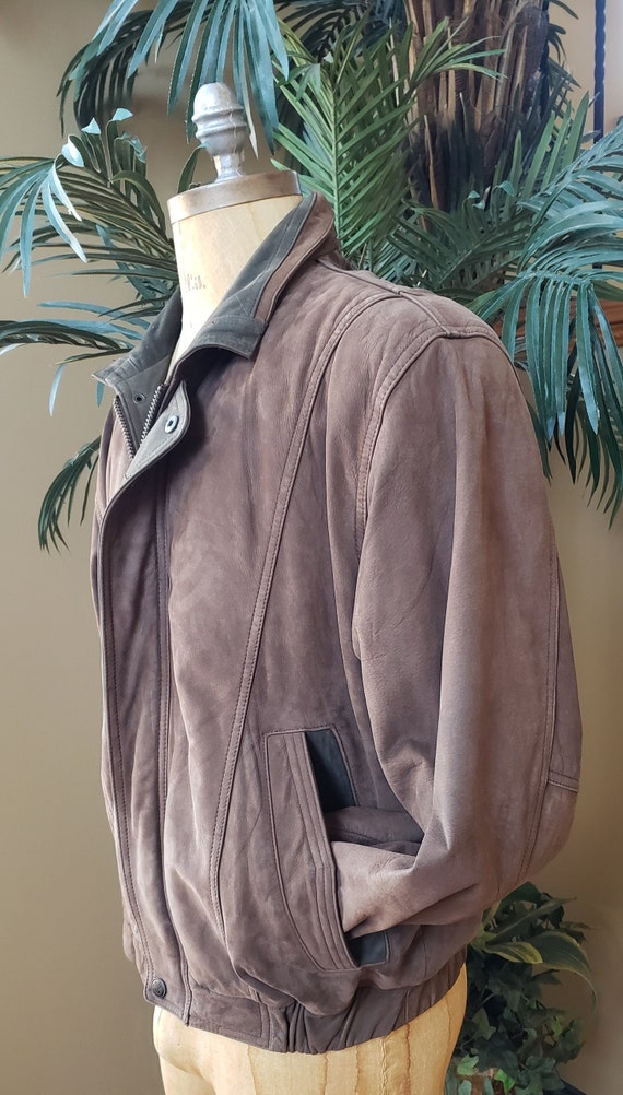 RARE Vintage MEMBERS ONLY Suede Leather Bomber Jacket… - Gem