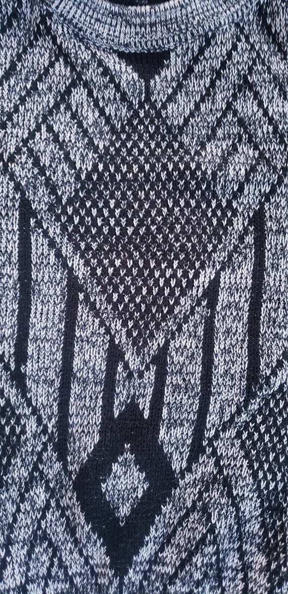 Vintage SASSON Sweater_Black Gray Monochromatic_G… - image 7