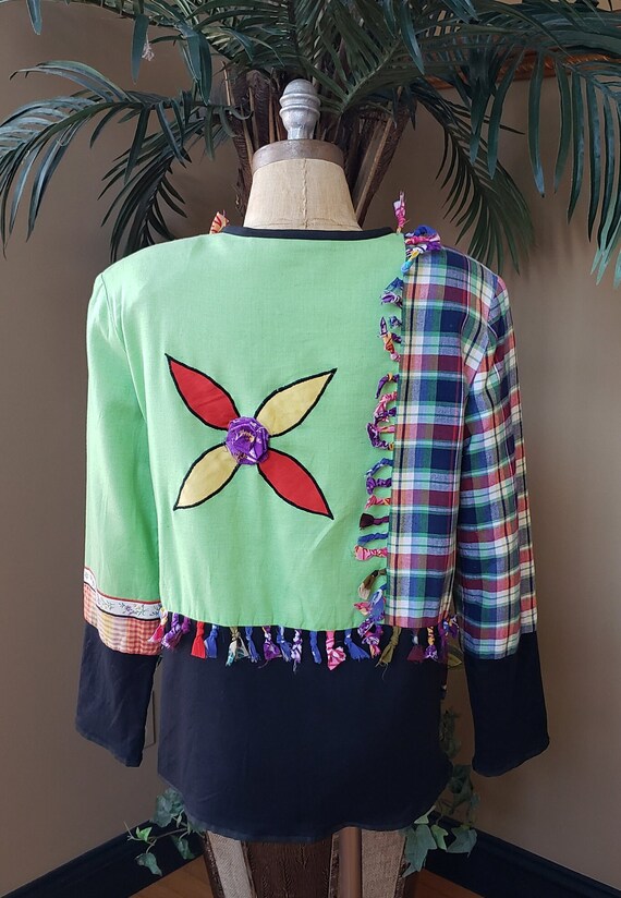 Vintage Patchwork Jacket Button Up Lightweight Co… - image 6