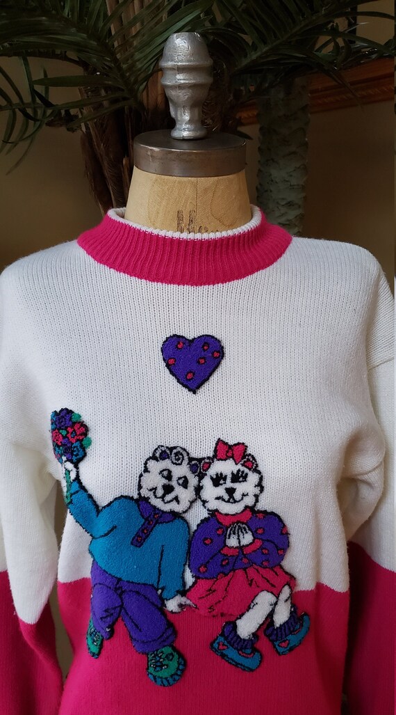 Vintage 80's 90's Acrylic 3D Sweater__SISTER SIST… - image 2