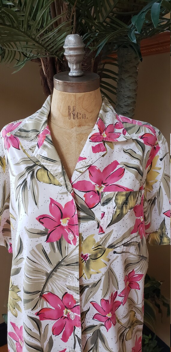 Vintage Womens HAWAIIAN Floral Shirt_BOBBIE BROOK… - image 2