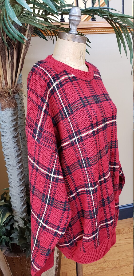 Vintage ROUNDTREE & YORKe Plaid Grandpa Sweater R… - image 7
