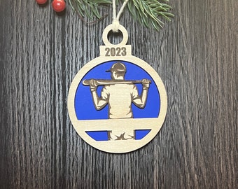 Ornament honkbalspeler-gepersonaliseerd-aangepast kerstornament