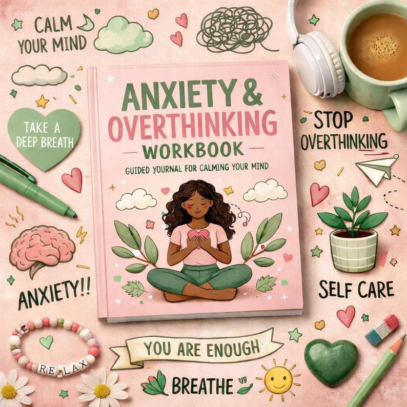 Overthinking Pens Anxiety Overthinking Workbook for Black Women | Self Love Journal ...
