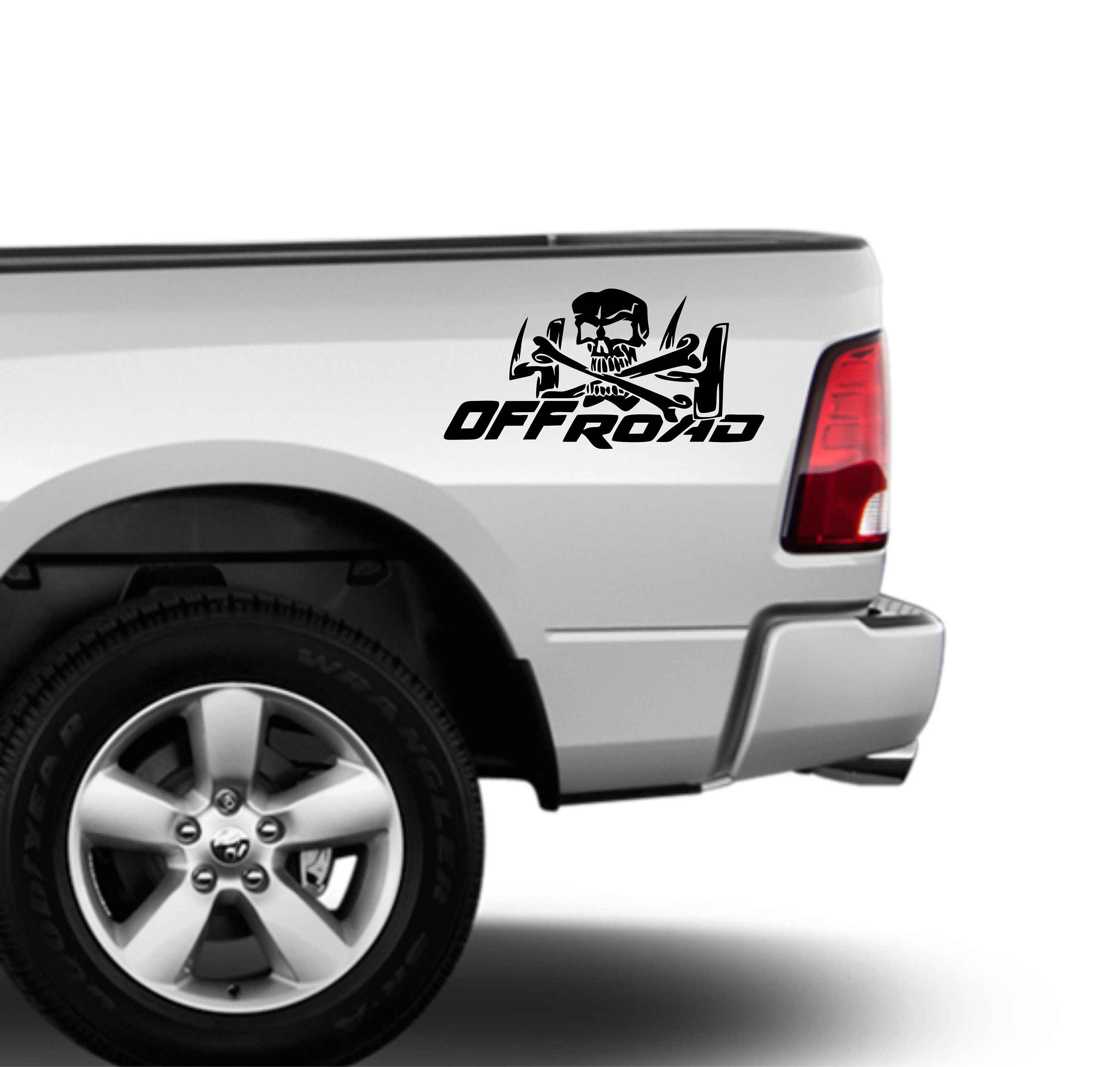 Skull With Bones off Road 4x4 Truck Vinyl Decals, Pirate