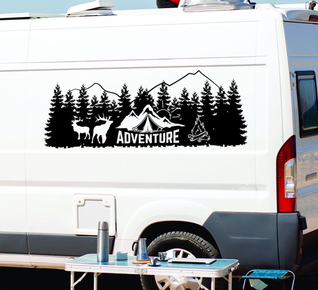 Camper Decal: Adventure Forest, Elk, Tent Vinyl Sticker - Etsy