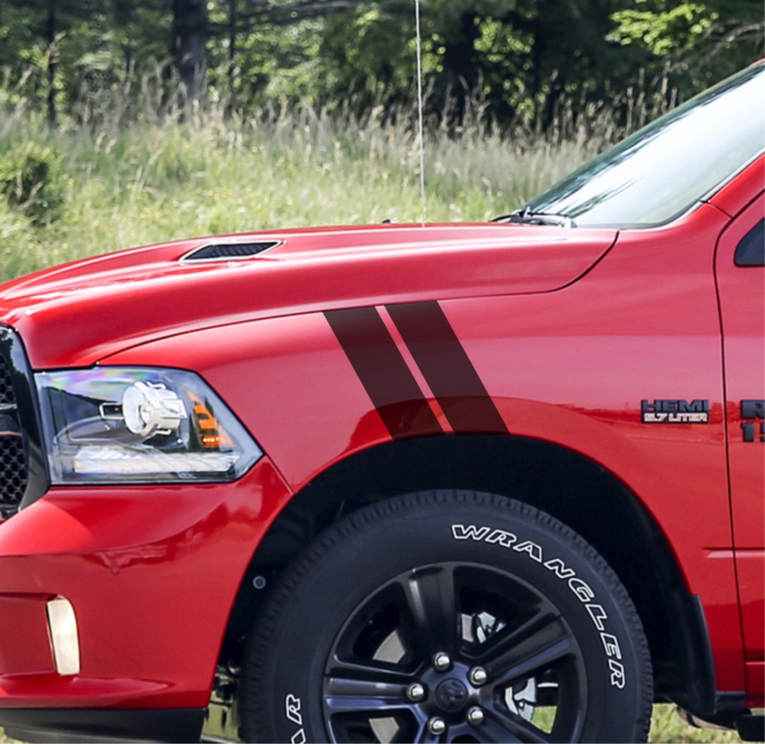 thumbnail image 2 of Custom Vinyl Hash Marks Decals For Ram, Titan, Dakota – Racing Stripes – 21.5″ X 5″ 2 of 4